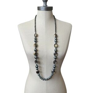 Elegant Silver Beaded Necklace